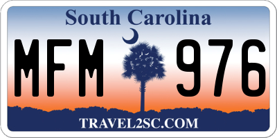 SC license plate MFM976