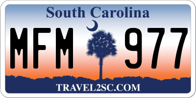 SC license plate MFM977