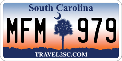SC license plate MFM979