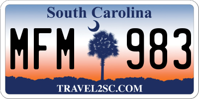 SC license plate MFM983