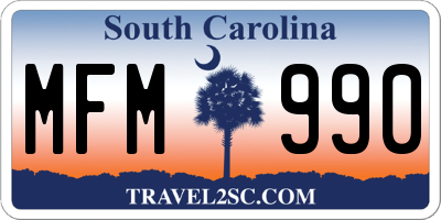 SC license plate MFM990