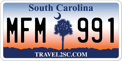 SC license plate MFM991