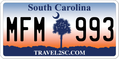 SC license plate MFM993