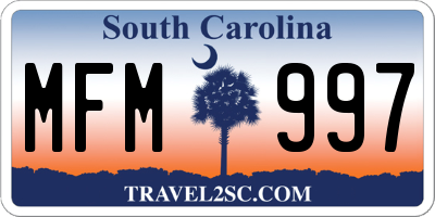 SC license plate MFM997