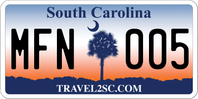 SC license plate MFN005