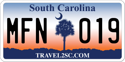 SC license plate MFN019
