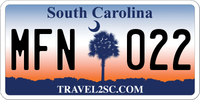SC license plate MFN022