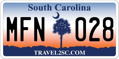 SC license plate MFN028