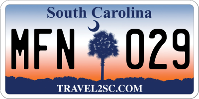 SC license plate MFN029
