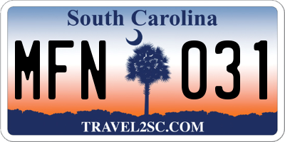 SC license plate MFN031