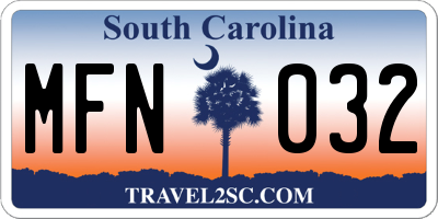 SC license plate MFN032