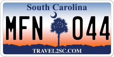 SC license plate MFN044