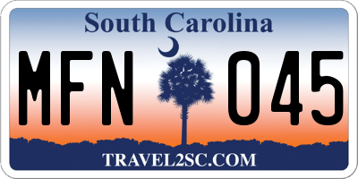 SC license plate MFN045