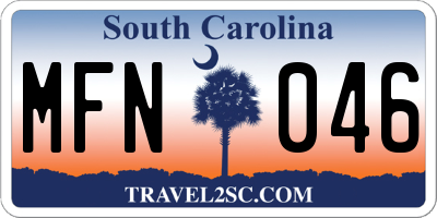 SC license plate MFN046
