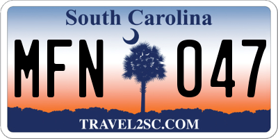 SC license plate MFN047