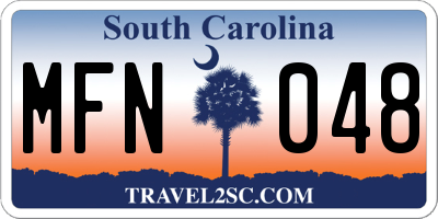 SC license plate MFN048