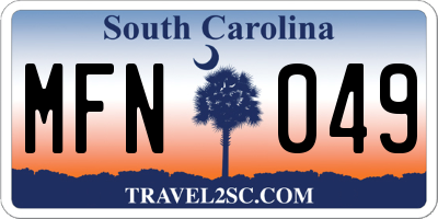 SC license plate MFN049
