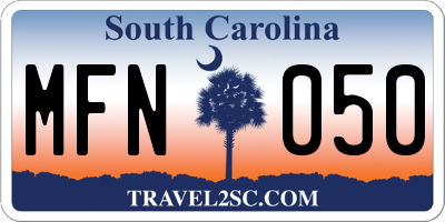 SC license plate MFN050