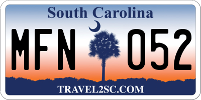 SC license plate MFN052