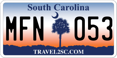 SC license plate MFN053