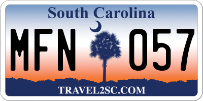 SC license plate MFN057