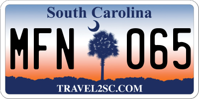 SC license plate MFN065