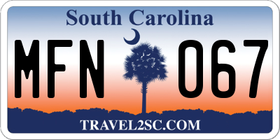SC license plate MFN067
