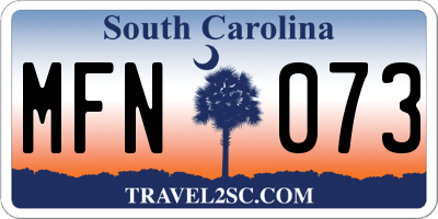SC license plate MFN073