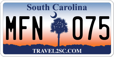 SC license plate MFN075