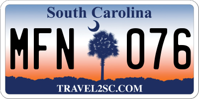 SC license plate MFN076
