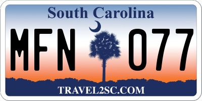 SC license plate MFN077