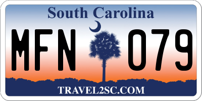 SC license plate MFN079