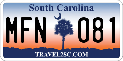 SC license plate MFN081