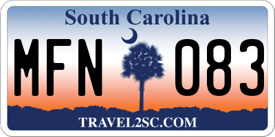 SC license plate MFN083