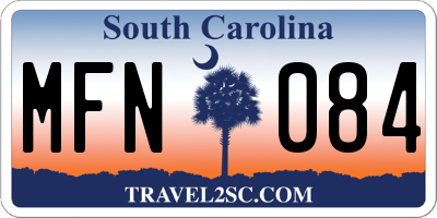 SC license plate MFN084
