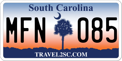 SC license plate MFN085