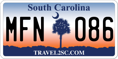 SC license plate MFN086
