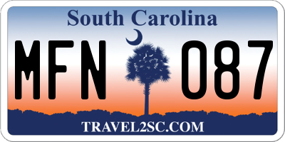 SC license plate MFN087