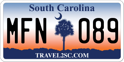 SC license plate MFN089