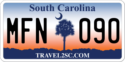 SC license plate MFN090