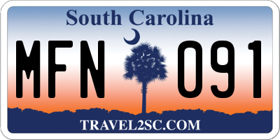 SC license plate MFN091