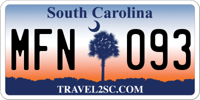 SC license plate MFN093