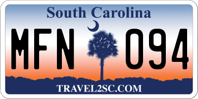 SC license plate MFN094