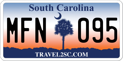 SC license plate MFN095