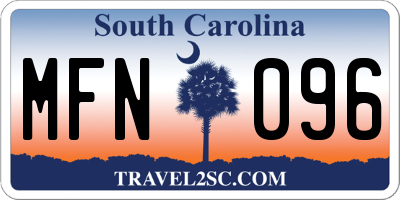 SC license plate MFN096
