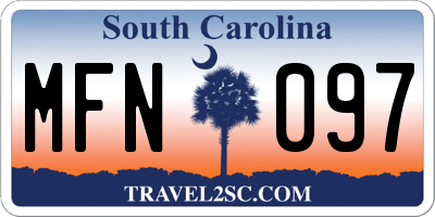SC license plate MFN097