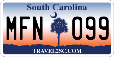 SC license plate MFN099