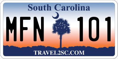 SC license plate MFN101
