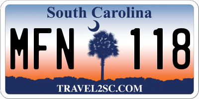 SC license plate MFN118