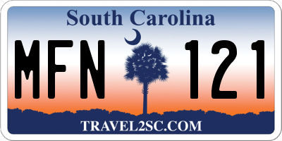 SC license plate MFN121